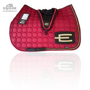 Equiline E-logga schabrak guld/glittersvart passpoal + swarovski