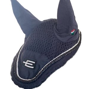 EQUILINE E-LOGGA TÄVLINGSHUVA I SVART MED GLITTERSVART/SILVER PASSPOAL