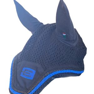 EQUILINE E-LOGGA TÄVLINGSHUVA I SVART MED BLÅ/GLITTERSVART PASSPOAL