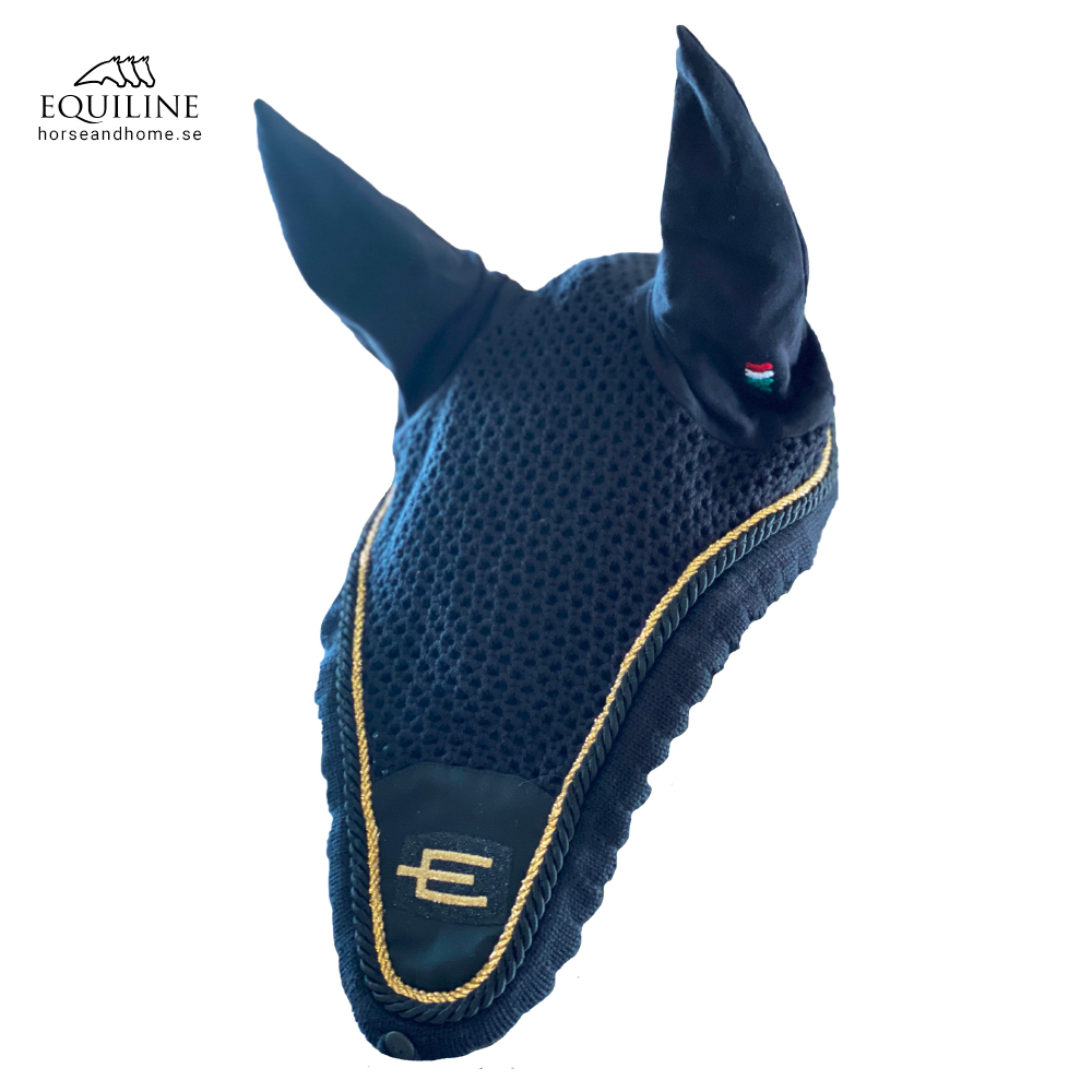 Equiline E-logga Loop tävlingshuva guld/svart passpoal - Bild 2